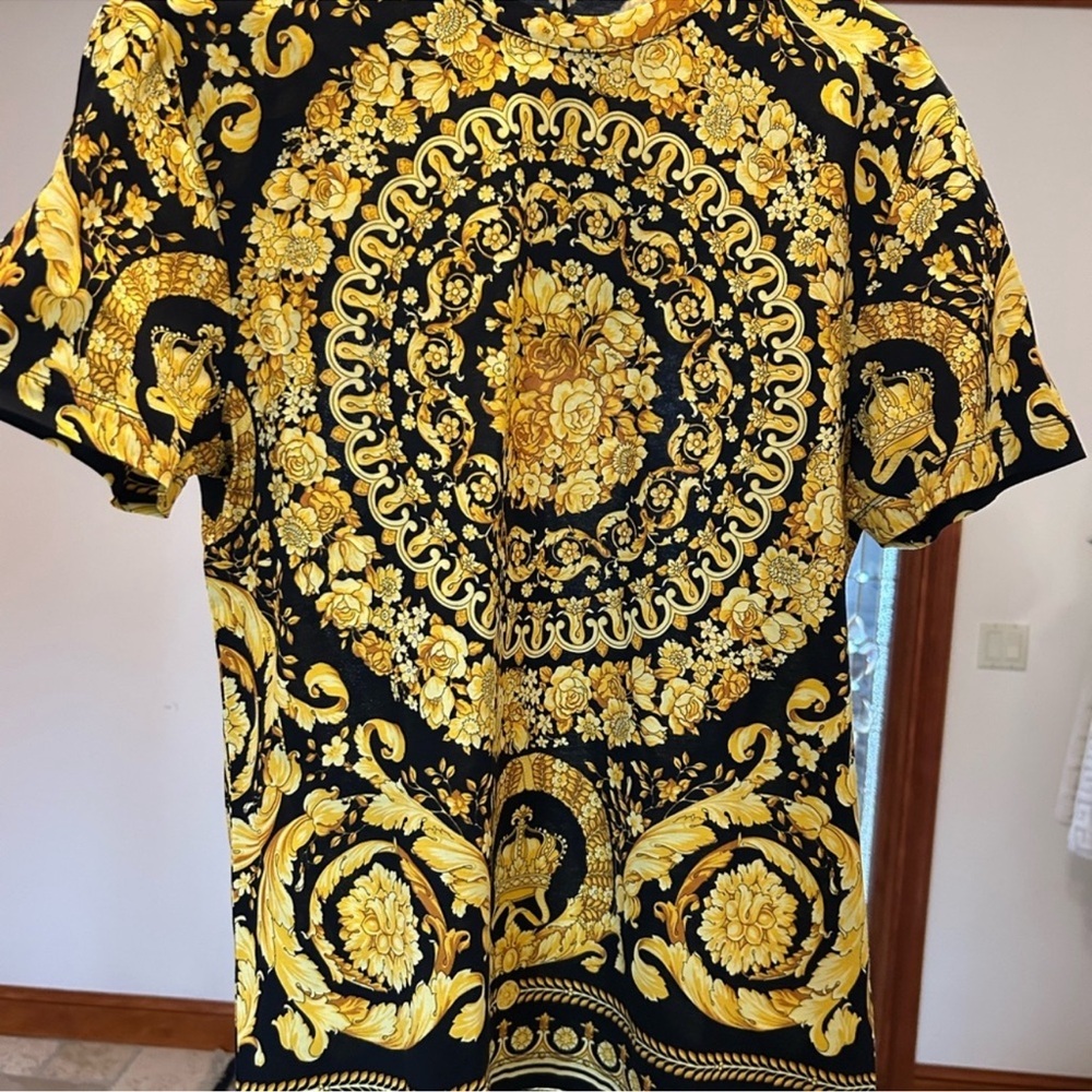 Men men’s Versace BAROCCO signature print shirt size large meeting in Italy